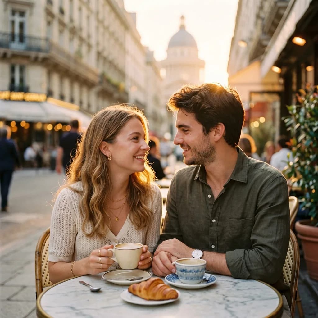 Golden Hour Cafe Romance - golden hour cafe couple dp for instagram Golden Hour Cafe Romance - golden hour cafe couple dp for instagram | BiosStyle HD Instagram DP