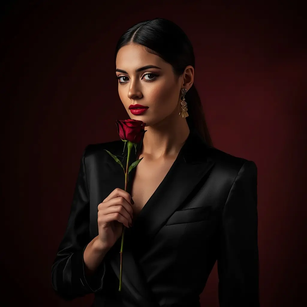 Luxury Rose Love DP - Luxury love DP for Instagram with elegant portrait and red rose Luxury Rose Love DP - Luxury love DP for Instagram with elegant portrait and red rose | BiosStyle HD Instagram DP
