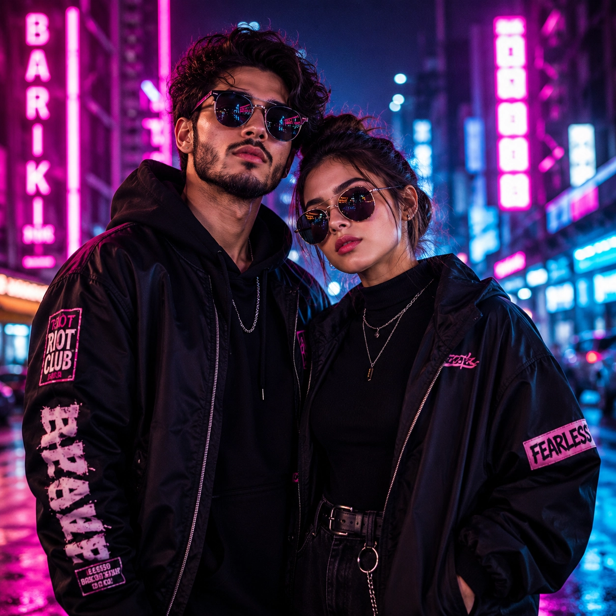 Neon Couple Vibes - neon couple dp for instagram