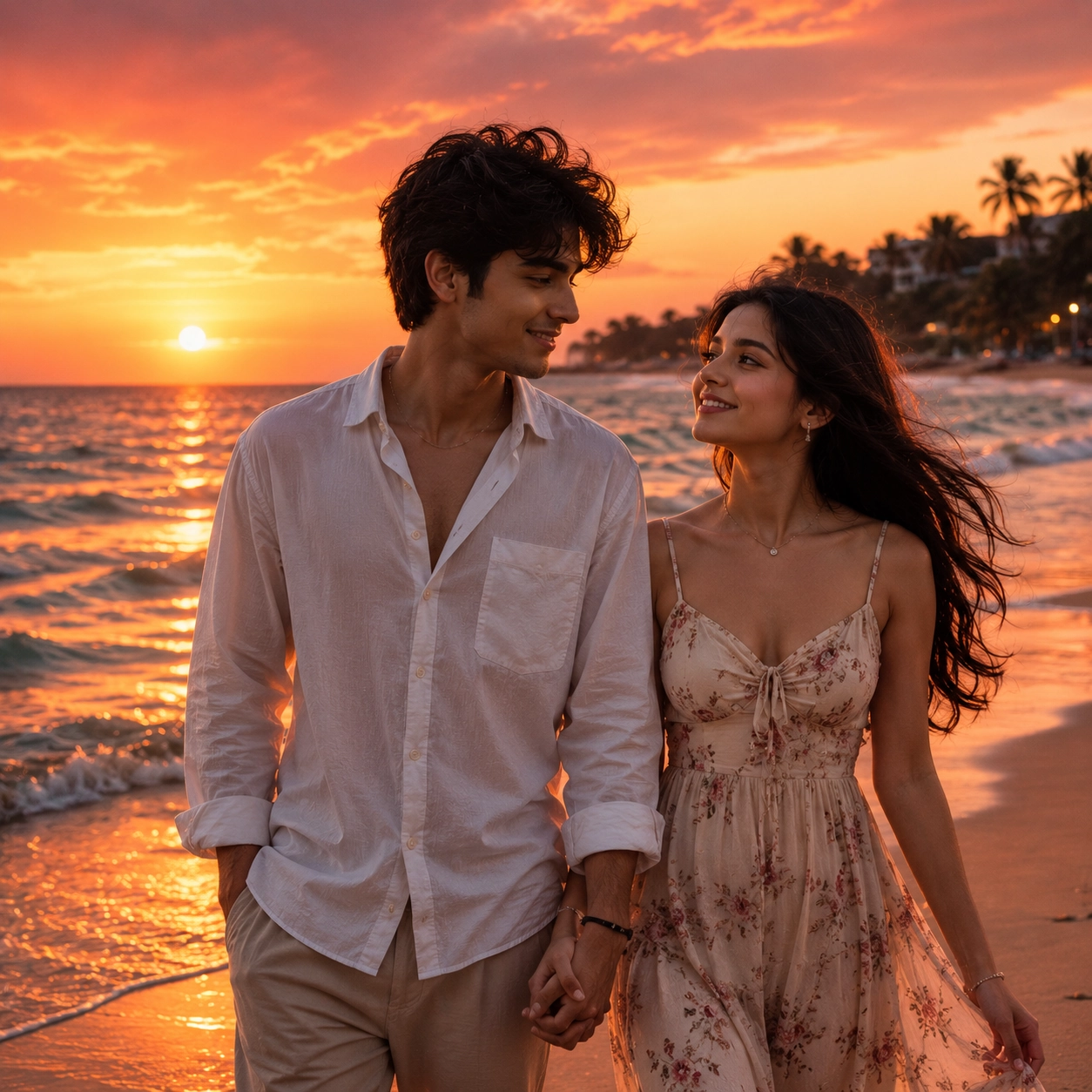 Sunset Love - romantic couple dp for instagram