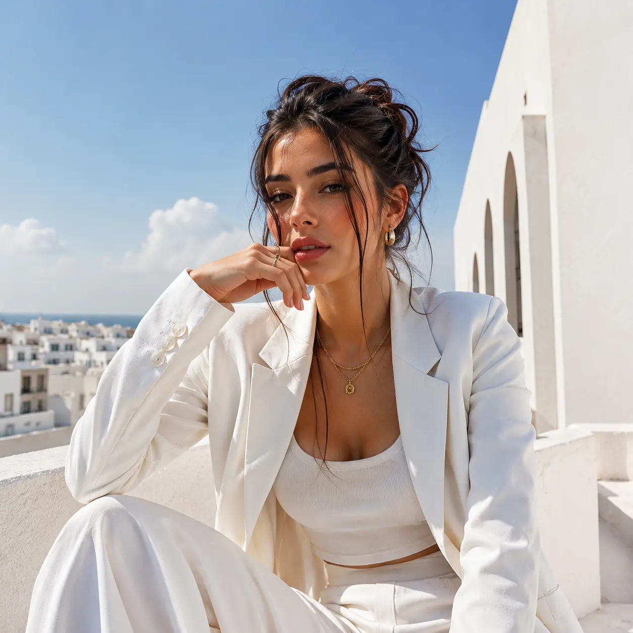 Rooftop Chic DP - Best Instagram DP for girls with modern fashion style and rooftop view